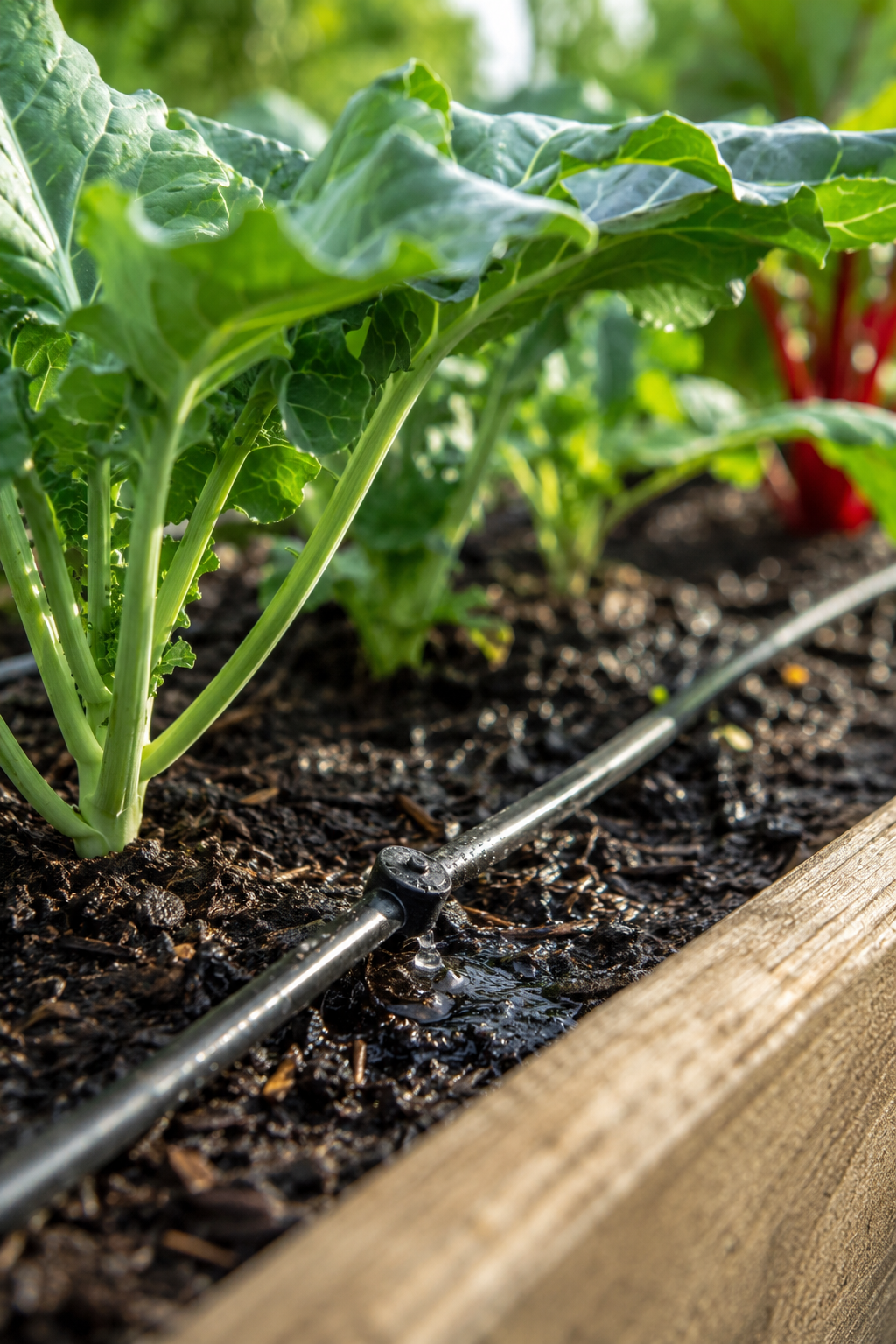 Watering a vegetable garden in Missoula Montana